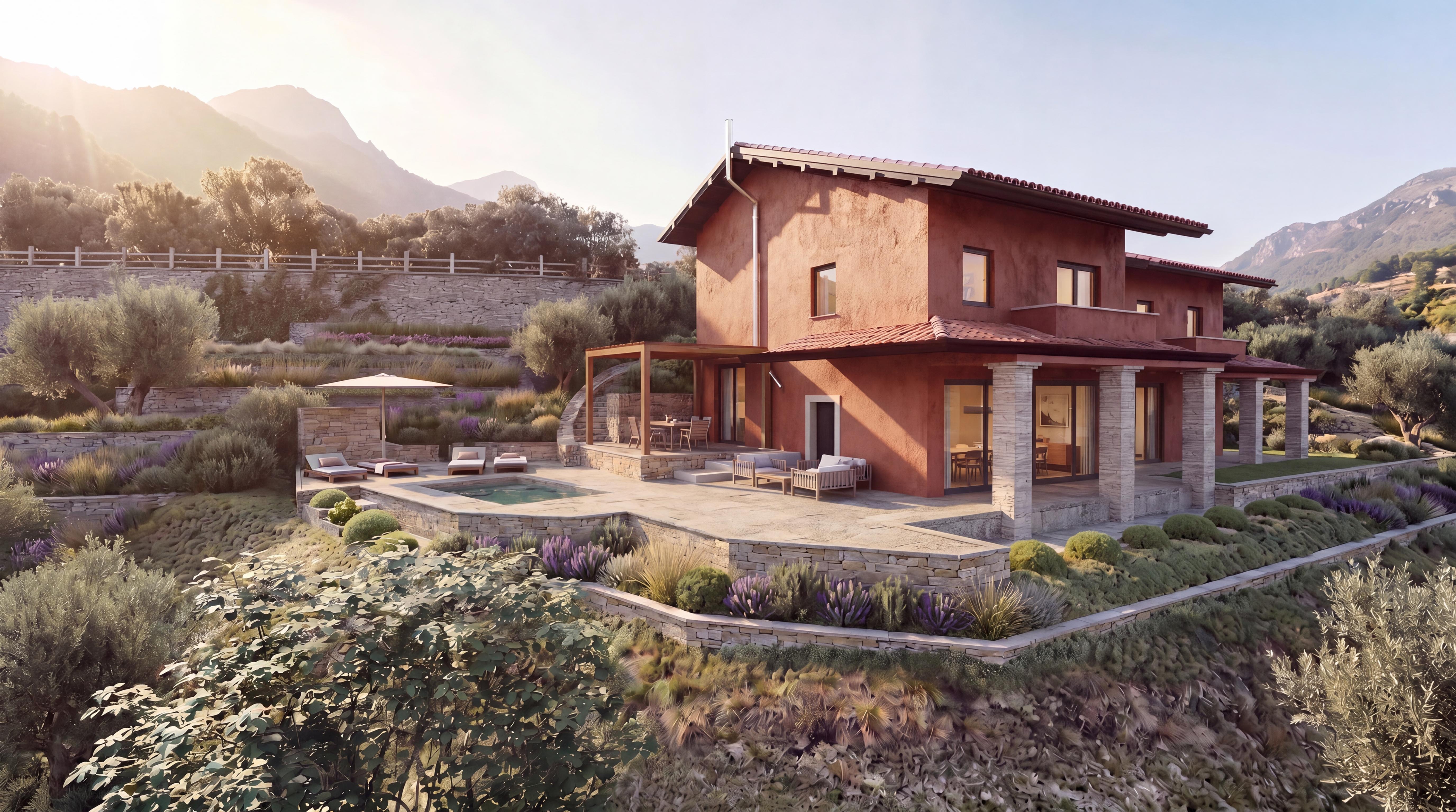 Lake Como Villa Architectural Visualization Context