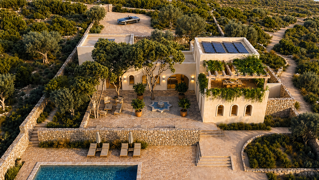 Sardinia Villa Bird Eye View Pool