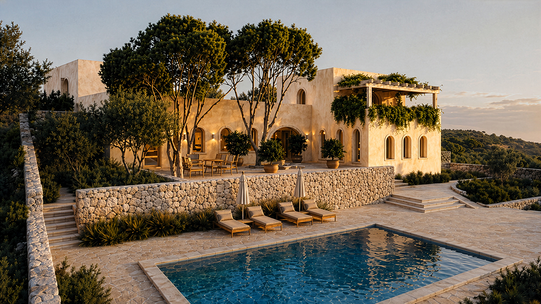 Sardinia Villa Human Eye View Pool